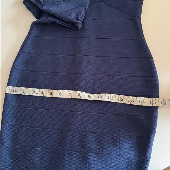 Herve Leger Navy Blue Scoop Neck Mini Sleeveless Bandage Dress size S - Picture 8 of 11